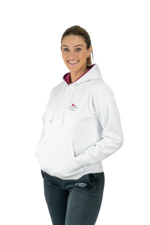 Sweat premium blanc/ fuchsia
