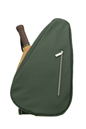 Housse de raquette en cuir vert